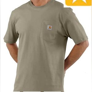 Carhartt. Medium Heavyweight short-sleeve pocket T-shirt. Desert color.